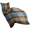 Bierbaum 4942_09 - lenzuola singolo di flanella, Castoro, Moka, 135x200 + 80x80 cm