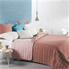 Caleffi - Copriletto Trapuntato Primaverile per letto Matrimoniale - MODERN colore Rosa Tinta Unita in Microfibra