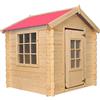 TIMBELA Casetta per Bambini Giardino in Legno L111xL113xA121cm/0,9 m2 - gioco da esterno - Timbela M570R-1 (tetto rosso)