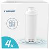 Wessper Filtro Acqua Macchina Caffè, con Macchinetta Caffe Delonghi 4 Pezzi | cartucce filtro acqua, compatibili con macchina caffè de longhi DLSC002, SER3017 & 5513292811 ECAM, ESAM, ETAM, SECAM