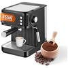 Avilia - Macchina Caffè 850W per Espresso Intenso con Filtro in Acciaio Inossidabile, Serbatoio da 2L e Compatibilità con Caffè Macinato, Uso Facile e Design Compatto Nera