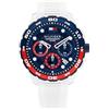 Tommy Hilfiger Orologio Cronografo al Quarzo con Calendario da Uomo con Cinturino in Silicone Bianco - 1792231, White