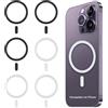 AOUZOVLI Set di 6 anelli magnetici per la ricarica wireless, kit di conversione magnetica, anello magnetico, compatibile con iPhone 14/13/12/11/X, serie Samsung A13 A54 A53