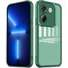 YUXING Cover per Xiaomi Poco M7 Pro 5G Custodia Trasparente con Pellicola Protettiva Lenti Morbida Ultra Sottile Antiurto Bumper Slim Case - Verde