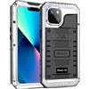 Beeasy Cover per iPhone 13 IP68 Impermeabile Custodia Militare Antiurto Resistente 360° Metallo Armor Protezione Schermo Integrata Rugged Robusta Indistruttibile Subacquea Antipolvere Argento