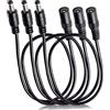 KUOQIY 3 Pezzi 0.5m 5.5x2.1 mm 24V 12V Cavi di Prolunga per Alimentazione DC, DC Cavo Estensione Maschio a Femmina 22AWG, per Telecamera Sicurezza CCTV, DVR, Nero