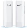 UeeVii Ponte wireless, punto a punto 5.8G ponte esterno con antenna direzionale 14dBi 3 KM distanza di lavoro a lungo raggio 24 V adattatore PoE 2 porte RJ45 per Internet esteso a prossimo edificio,