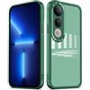 YUXING Cover per Vivo V50 Lite 5G/4G Custodia Trasparente con Pellicola Protettiva Lenti Morbida Ultra Sottile Antiurto Bumper Slim Case - Verde