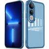 YUXING Cover per Vivo V50 Lite 5G/4G Custodia Trasparente con Pellicola Protettiva Lenti Morbida Ultra Sottile Antiurto Bumper Slim Case - Blu