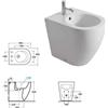CERAMICA GLOBO - CONCEPT bidet a terra filomuro 49x36 bianco lucido - SA007BI