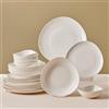 Karaca Streamline Rubicon - Servizio da tavola per 6 persone, piatti e ciotole, in porcellana fine, set da 24 pezzi, colore: Bianco