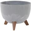 Siena Garden Oslo Stone - Vaso per piante effetto cemento, 29 x 23 cm, in plastica/fibra di legno sui piedi, con inserto