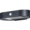 OSRAM Aplique solar pequeño ovalado ENDURA Style, luz blanca cálida (3000K), sensor integrado, utilizable sin alimentación, larga duración: 30 veces 60 segundos en modo PIR, protección IP44, negro