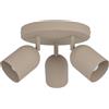 EGLO Lampada da soffitto a 3 luci Tilston, faretto da soffitto per soggiorno, faretto in acciaio color sabbia, attacco E14