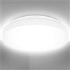 B.K.Licht Plafoniera LED da bagno 10W, luce bianca naturale 4000K, 900Lm, lampadario bagno resistente agli schizzi d'acqua IP44, Ø22cm, versione S, lampada da soffitto in plastica, 230V
