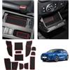 LUWU Compatibile con Ford Focus Active 2022 2023 2024 Facelift Tappetini Antiscivolo in Gomma per Console Centrale Tappetino Antiscivolo Focus Active Accessorio (Rosso)