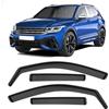 GEARMONSTER Deflettori d'aria per VW Tiguan 2016-2023 5 porte protezione pioggia Deflettori integrati, 4 pezzi, nero