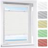 Victoria M. Indiva Lite Tenda Plissettata per Porte e Finestre Montaggio Senza Foratura con Supporto Klemmfix, 55 x 100 cm, Bianco