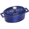 STAUB Cocotte Casseruola Ovale, Ghisa, Blu Scuro, 11 cm
