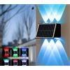 YASTA Luci Solari da Giardino Faretto led da Esterno Solare Lampada da Parete IP65 Impermeabile 8 LED RGB Nera Lampada con Pannello Solare