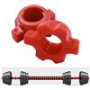 Buachois 2 Pezzi Morsetti per Bilanciere,Vite con Collare Spinlock Rossa,Accessorio per Manubri dal Design con Filettatura Profonda e Accurata,Antiscivolo Universale per Fitness Palestra