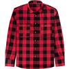 J.VER - Camicia a Maniche Lunghe da Uomo, a Quadretti, in Flanella, vestibilità Normale, Stile Casual, con Bottoni, in Cotone, da Lavoro, Calda, S-8XL, Rosso/Nero, M