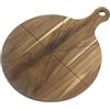 hausleben Piatti da pizza in legno da 33 cm (set da 2 da 4 pezzi) - piatti per pizza con manico, grande tagliere per pizza, rotondi, per pizza e pizza (set da 2 pezzi)