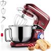 Fentic Impastatrice Planetaria - 2000W - Ciotola in Acciaio Inossidabile (6,2 L) con Frusta, Gancio Impastare e Mescolatore - Inclusa e accessori extra - Rosso