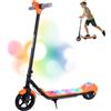 TODIMART Monopattino Elettrico Bambini per 6 ai 12 Anni, fino a 16 KM/H, Musica Bluetooth, Display a LED, Luci LED Colorate, E Scooter per Bambini Bambine