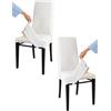 t m c s Tommychairs - Set 2 sedie imbottite con cuffia sfoderabile modello Jazz per cucina, struttura in faggio anilina nera, seduta e schienale imbottiti e rivestiti con cuffia in tessuto bianco
