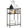 HOMCOM Mobile Consolle con 3 Ripiani, Tavolo Consolle Ingresso con Struttura in Metallo e Legno per Soggiorno e Corridoio, 55x30x81 cm, Nero