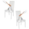 t m c s Tommychairs - Set 2 sedie imbottite con cuffia sfoderabile modello Jazz per cucina, struttura in faggio bianco, seduta e schienale imbottiti e rivestiti con cuffia in tessuto bianco