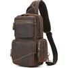newsbirds Zaino Monospalla Uomo Vera Pelle Borsello Uomo Pelle Tracolla Spalla Sling Bag Crossbody Bag Borse Petto per Trekking Viaggi Lavoro Scolastici (9452 Marrone)