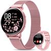 Sanorum Smartwatch Donna, 1.27" Orologio Smartwatch con Chiamata Bluetooth, Fisiologia Feminile, 120+ Sport, 24H Frequenza Cardiaca SpO2 Sonno, IP68 Impermeabile, Smart Watch per Android iOS Rosa