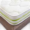 Materassi Russo - Materasso Singolo100x200 a molle insacchettate Memory Foam, 25 Cm, a 7 Zone di Portanza Differenziate, in Aloe Vera Con fascia 3D traspirante