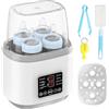 BYZESTY Scaldabiberon per bambini, sterilizzatore 8 in 1 per biberon con pianificazione intelligente, sterilizzazione a vapore, funzione di mantenimento del calore 24H, scalda biberon (grigio)
