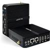 AIOPCWA Fanless Mini PC 12th Gen N100 Windows 11 Pro Dual Lan Industrial Computer, DDR4 32GB RAM 512GB SSD, Dual RS232 COM Mini Server, HD, DP, WiFi, BT4.2