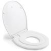 HIMIMI Sedile WC con seggiolino per bambini magnetico, freno anticaduta e cerniera regolabile, sedile WC in polietilene per adulti e bambini (447 x 371 x 55 mm), forma a U, bianco