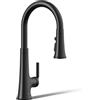 Kohler 23764-BL Tono Pull Down Rubinetto da cucina, Rubinetti per lavello da cucina con spruzzatore estraibile, nero opaco