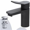 AM.PM X-Joy FXA82122 - Rubinetto monocomando per lavabo, resistente ai graffi, facile da pulire, con scarico a clic, altezza erogatore 79 mm, nero opaco