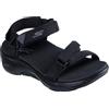 Skechers Women's Quarter Strap Fisherman Sandal, Black/Black, 7