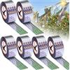 Ptyism 6 Pezzi Nastro Repellente Antiuccelli Riflettente（2.4cm x 80m）Nastro Anti Piccioni,Repellenti Per Uccelli丨Nastro Di Difesa Per Uccelli Per AllontanareAllontanare