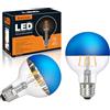 KOOYWAN Lampada a LED G80 Filamento LED E27 6W 2700K testa specchiata Blu dimmerabile 2pcs