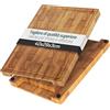 MAKUMORI Premium Tagliere Legno di Testa 40x29x3cm Hevea Chiaro | Tagliere da cucina in hevea leggermente carbonizzato; FSC®; scanalatura per succhi; ampi manici; piedini antiscivolo