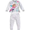 SABOR Pigiama Manica Lunga Bambina Realizzato in Cotone Jersey. Collo Serafino. Frozen.Grigio Melange 3-4 Anni