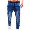 Faxkjeuls Autunno/Inverno Uomo Stretch Jeans Business Casual Moda Classico Denim Pantaloni Uomo Nero Blu Pantaloni, Blu, M