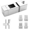 KeyQueen Staffa per doccia regolabile, angolo di regolazione a 360°, barra di scorrimento rettangolare, supporto per soffione doccia, supporto per qualsiasi barra rettangolare (18 x 30, 22 x 22, 25 x 25, 30 x