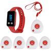 WNKRUN M2WH - Pulsante di emergenza per anziani, sistema di chiamata di emergenza wireless, kit di chiamata di emergenza a casa, completamente impermeabile con 1 ricevitore braccialetto e 5 tasti