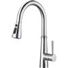 IVIGA Rubinetto Cucina, Doccetta Estensibile Miscelatore, 360° di Lavello ad Arco Alto Alta Pressione Spruzzatore 2 Modalità di Getto Acqua, Cromo