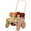 Dida Passeggino Fiocco per Bambole - Carrozzina in Legno Elegante, Adatta a Bambole fino a 35 cm, Perfetta per Giochi di Ruolo Educativi, Ideale per Bambini di 2, 3, 4 Anni